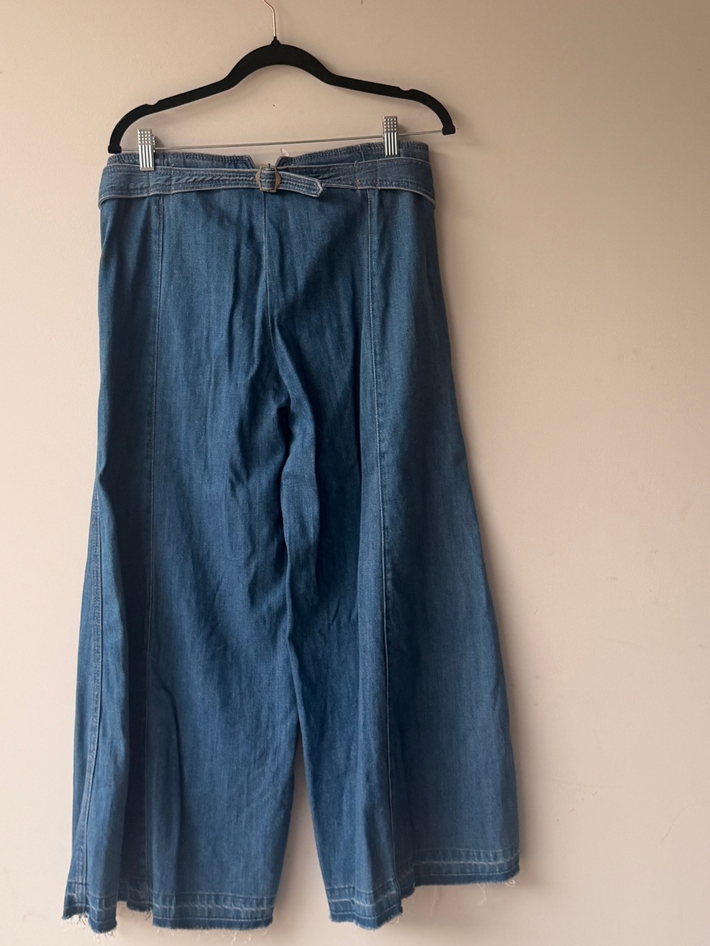 Free People High-Rise Wide-Leg Button-Front Jeans - Blue - Picture 3 of 4